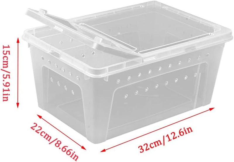 Flushbay Reptile Feeding Box Turtle Transport Breeding Box Egg Incubator Container with 1.1lb Reptile Substrate Vermiculite Bedding for Snake Tortoise Lizard Hatching Eggs - Image 3